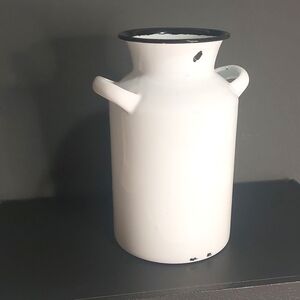 White Enamelware Decorative Vase